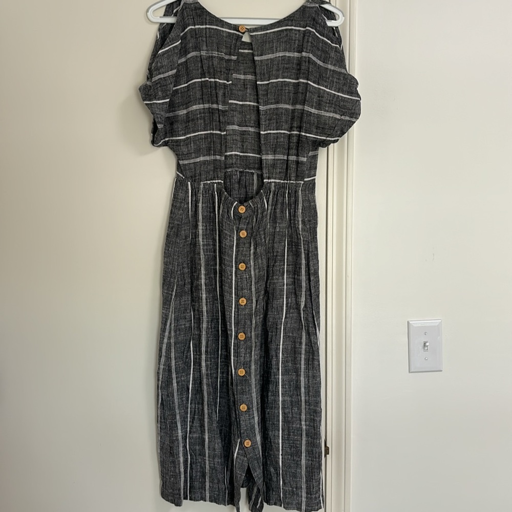 Open Back Linen Midi Dress - Picture 4 of 4